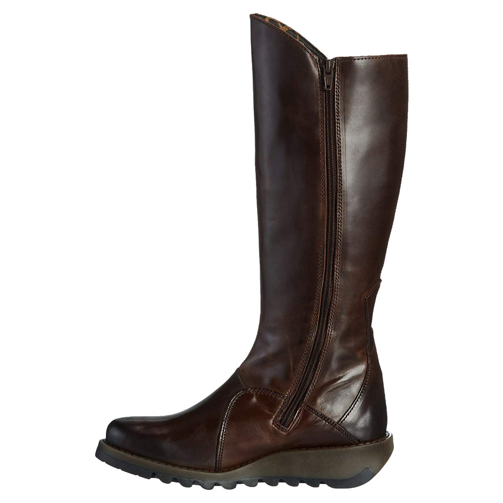 FLY London MOL 2 Dark Brown Leather Knee High Boots for Women | Comfortable & Stylish Winter Boots | Perfect for Office, Casual Outfits & Cold Weather