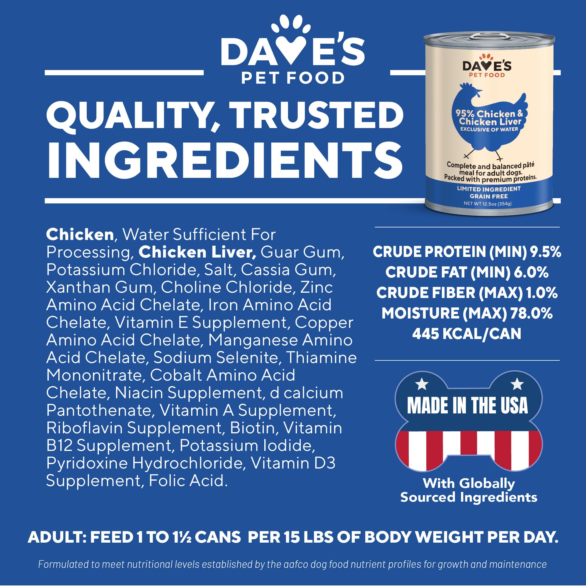 Premium Grain-Free Wet Dog Food - 95% Chicken & Chicken Liver, Single-Source Protein, Limited Ingredient Formula | Made in USA | 12.5oz Cans (12-Pack) for Small & Medium Dogs | Perfect for Sensitive Stomachs & Allergies