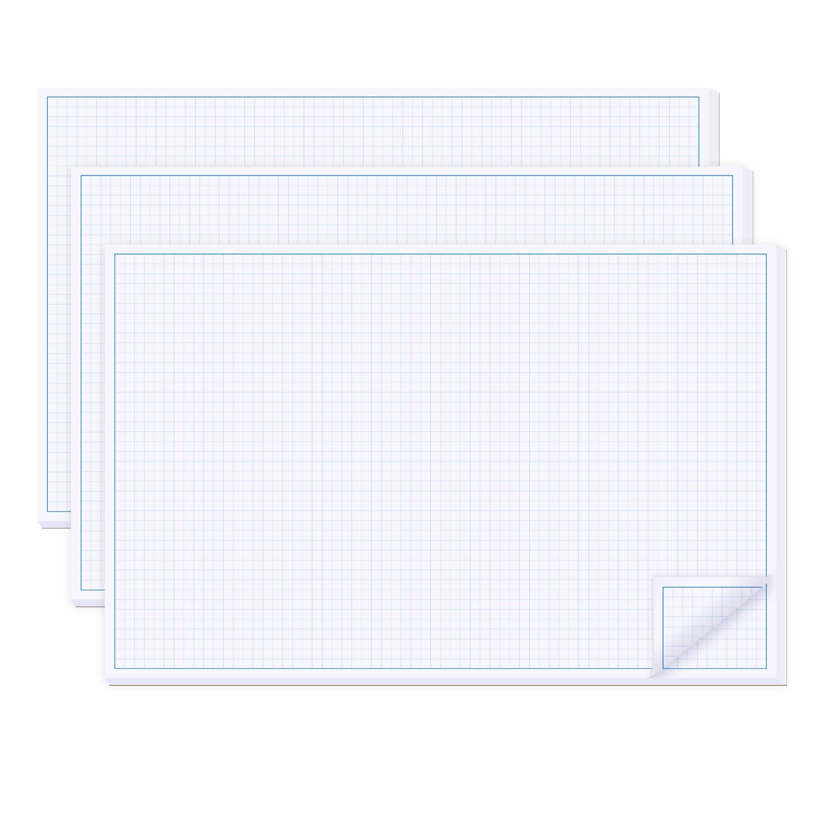 3 Pads 11x17 Inches Graph Paper - Large Grid Drafting Paper for Architects & Engineers (4 Squares Per Inch, 50 Sheets Each Pad) | Perfect for Blueprints, Technical Drawings & STEM Projects