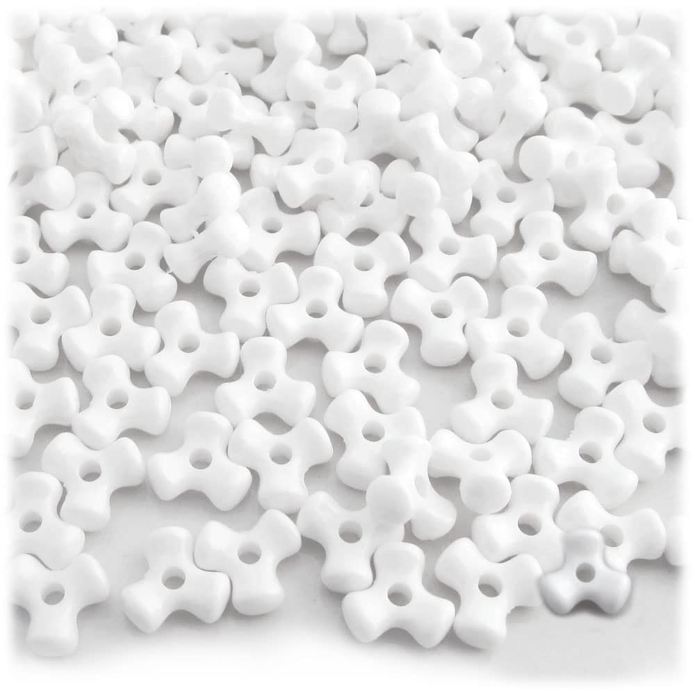 200-Piece White 10mm Opaque Tri Beads for Jewelry Making, DIY Crafts, and Bracelet Designs - Bulk Plastic Beads for Kids and Adults