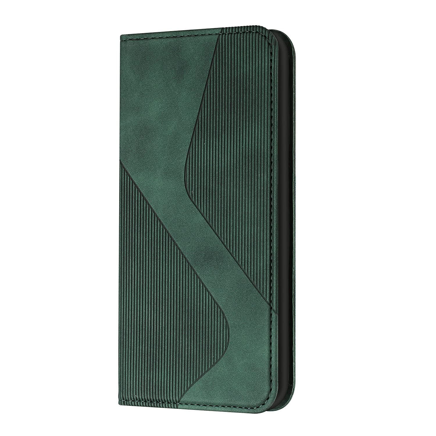 Magnetic Wallet Phone Case for iPhone XR - S-Shape Flip Cover with Skin Touch Feeling, Green | Slim Card Holder & Secure Magnetic Closure for Everyday Use, Travel & Business