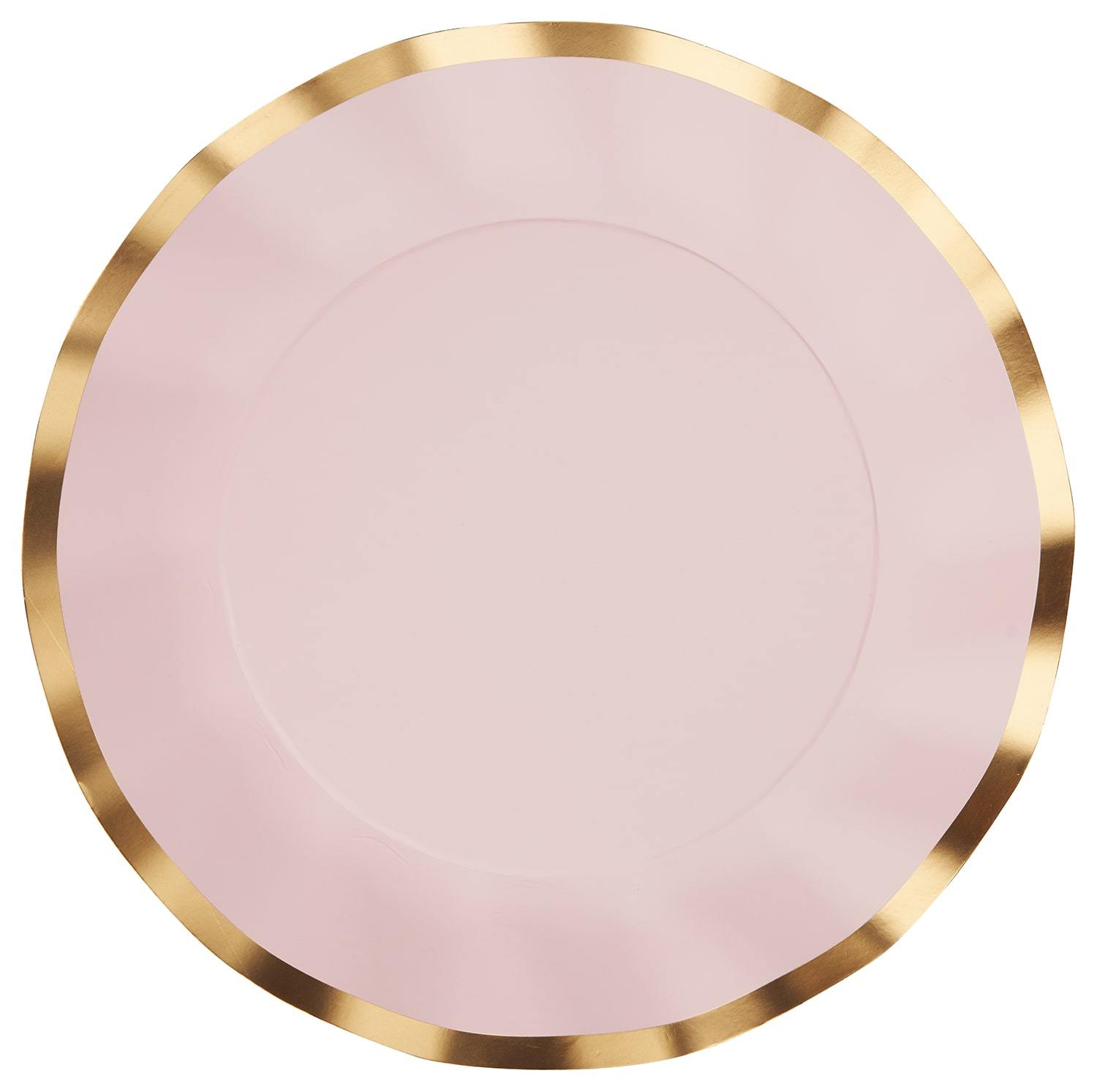 Elegant Wavy Rim Dinner Plates Set of 8 - Blush Pink Porcelain Dishes for Everyday Use, Fine Dining & Entertaining