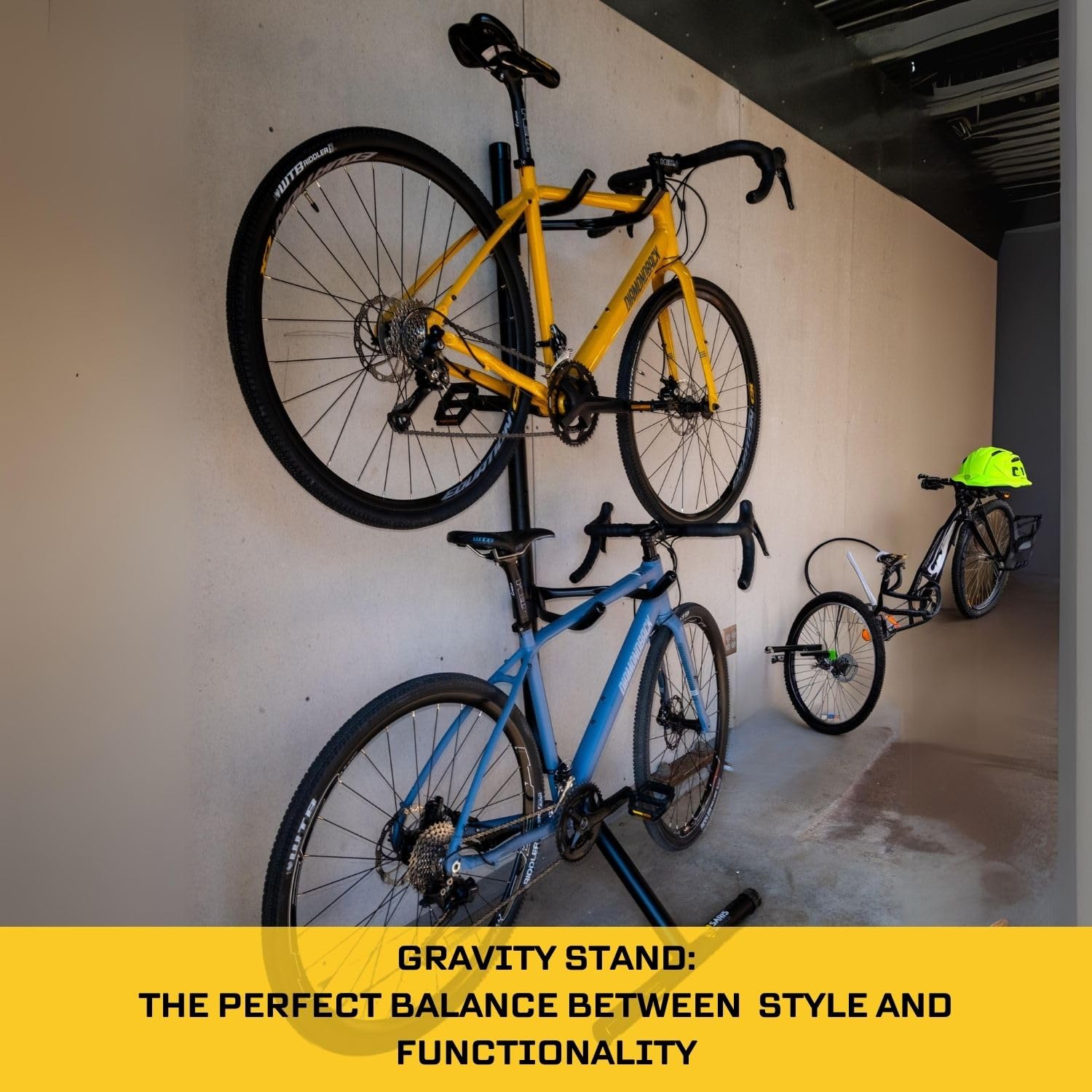 Saris Bike Home Storage Rack - Space Saving In-Home Bicycle Bunk for 2 Bikes - Heavy Duty Wall Mounted Bike Organizer - Perfect for Garage, Apartment & Small Spaces (Black)