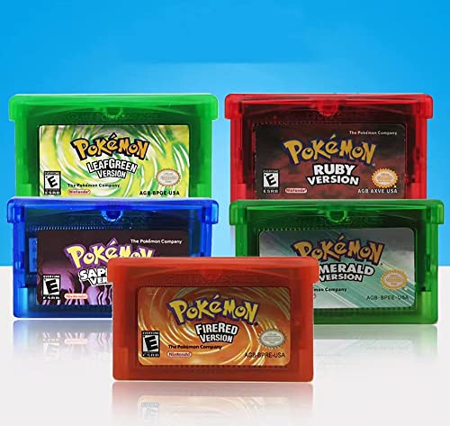 Original Game Card for Gameboy GBA - Compatible with Nintendo GBA & Pokemon Games (Emerald, FireRed, LeafGreen, Ruby, Sapphire US Version) - Perfect for Retro Gaming & Collectors