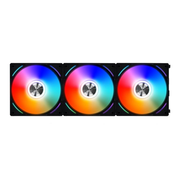 Lian Li UNI FAN AL120 3-Pack RGB PWM PC Case Fan - Black/White - High Airflow for Gaming PCs & Workstations - Perfect for Custom PC Builds & Cooling Systems