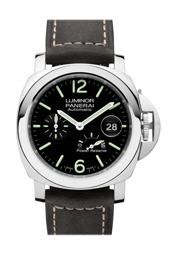 Panerai Luminor Power Reserve Automatic Men's Watch 44mm Stainless Steel Black Dial PAM01090 - Luxury Dive Watch for Men, Perfect for Business & Formal Occasions