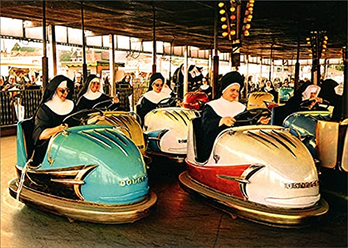 Avanti Press Funny Nuns Riding Bumper Cars Birthday Card - Humorous American Greeting Card for Birthdays, Parties & Gag Gifts