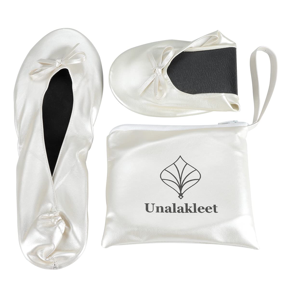 Unalakleet Foldable Ballet Flats - Roll Up Slipper Pouch Women's Wedding Shoes | Comfortable & Portable for Travel, Bridal Party, and Casual Wear