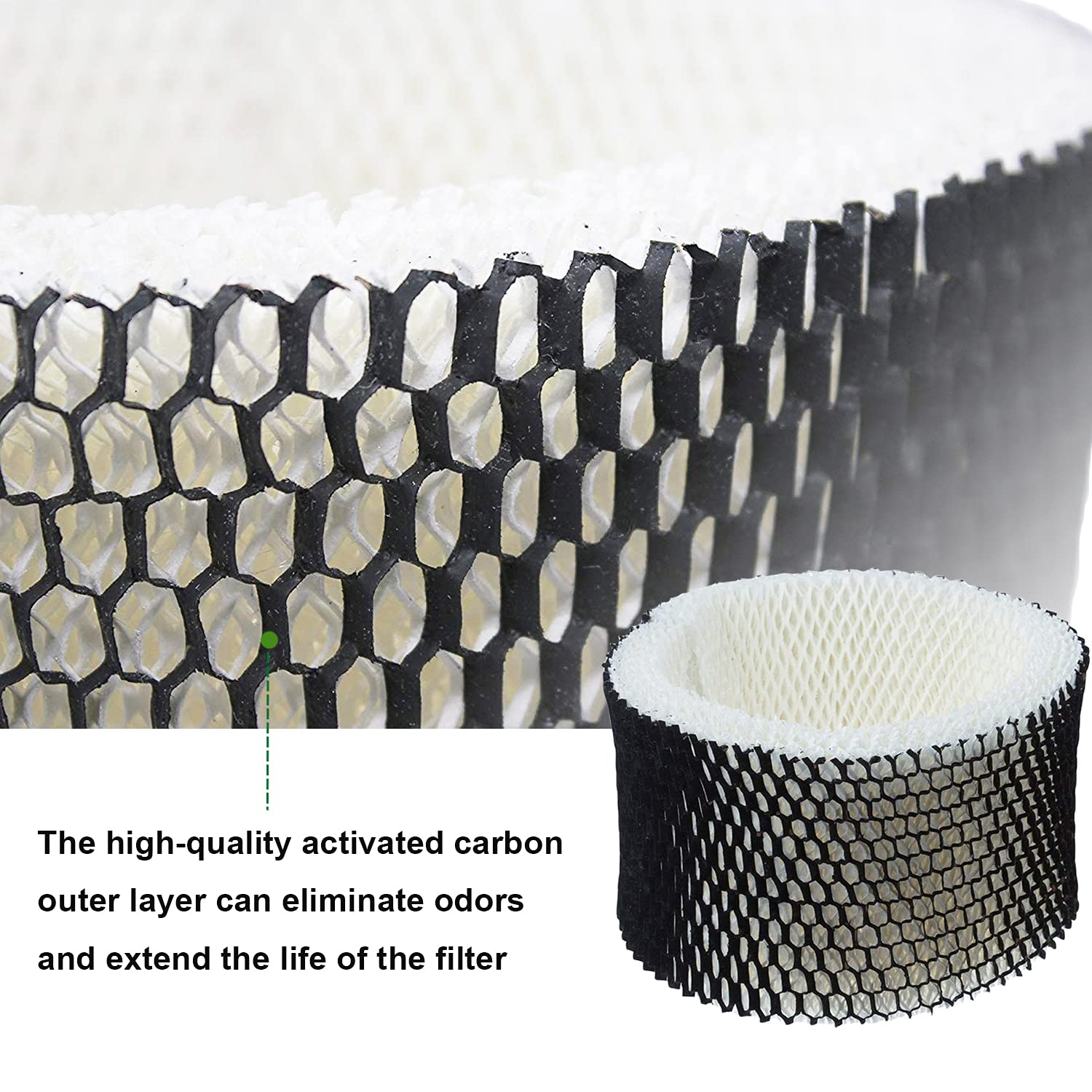 8-Pack Humidifier Wicking Filter Replacement for Holmes HWF62 & HWF62CS - Compatible with Filter A - Improves Air Quality for Bedroom, Nursery & Office Use