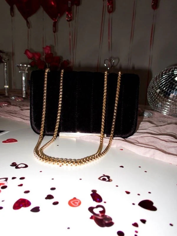 Stylish Velvet Crossbody Bag with Chain Strap - Trendy Women's Shoulder Purse for Daily Use, Shopping & Date Night