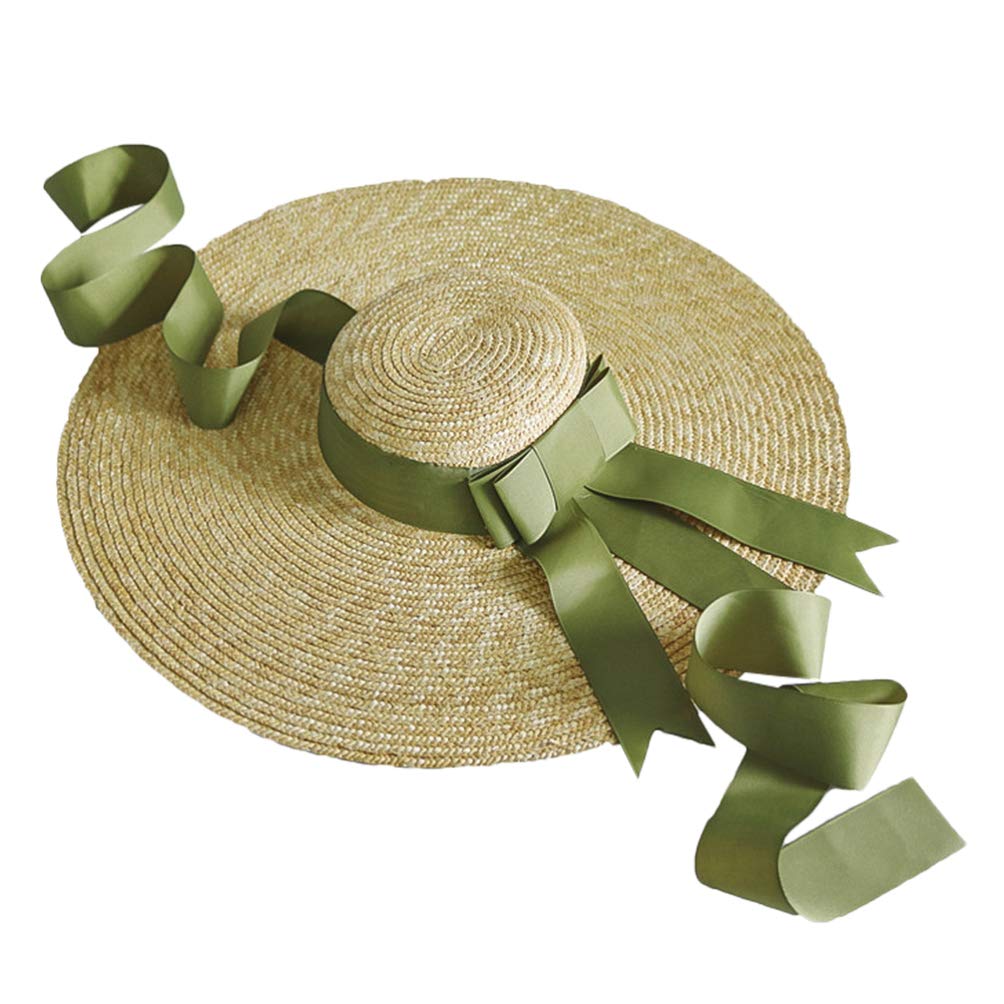 Kesyoo Women's Summer Beach Sun Hat - UPF 50+ UV Protection Wide Brim Straw Hat with Adjustable Bowknot Strap, Breathable Woven Flat Top Cap for Women & Girls - Perfect for Travel, Outdoor, Pool, and Beach Vacations (Assorted Colors)