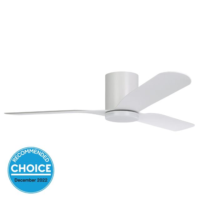 Eglo Iluka 52 Inch DC Ceiling Fan with 18W LED Light - 3 Color Temperature (White, Warm White, Daylight) - Low Profile Hugger Mount - Perfect for Bedroom, Living Room & Indoor Spaces