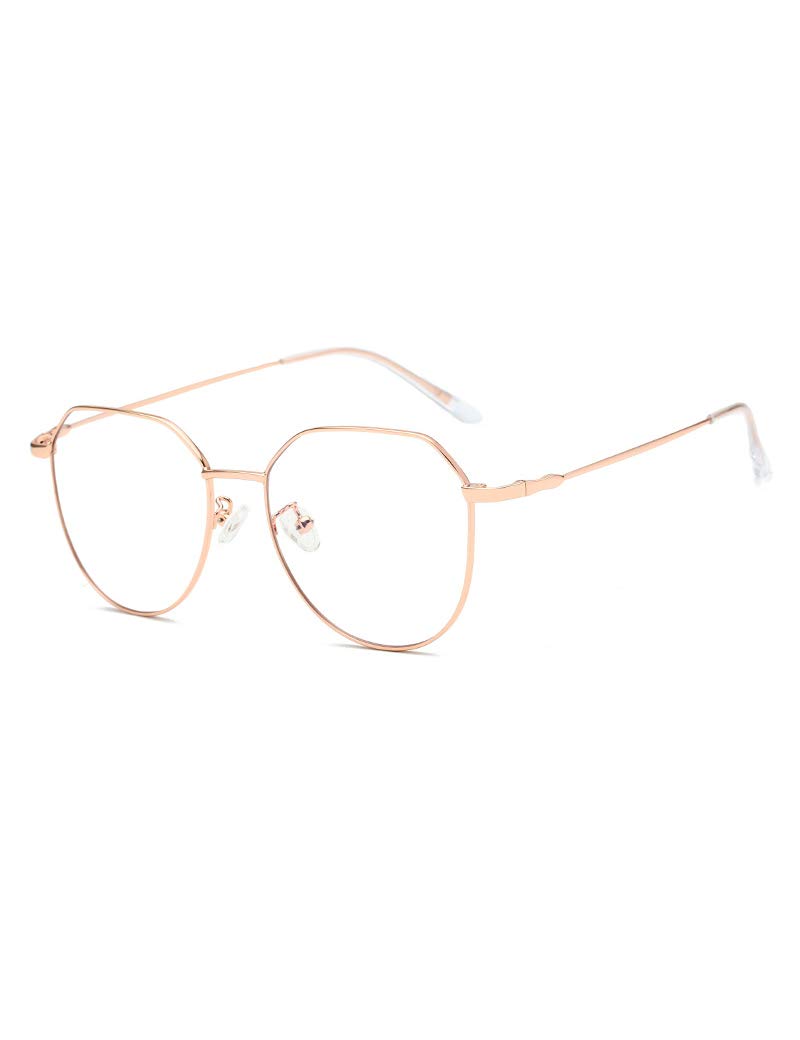 Blue Light Blocking Glasses - Anti Blue Ray Computer & Gaming Eyeglasses with Round Frame for Men & Women - Reduce Eye Strain for Work, Study & Screen Time