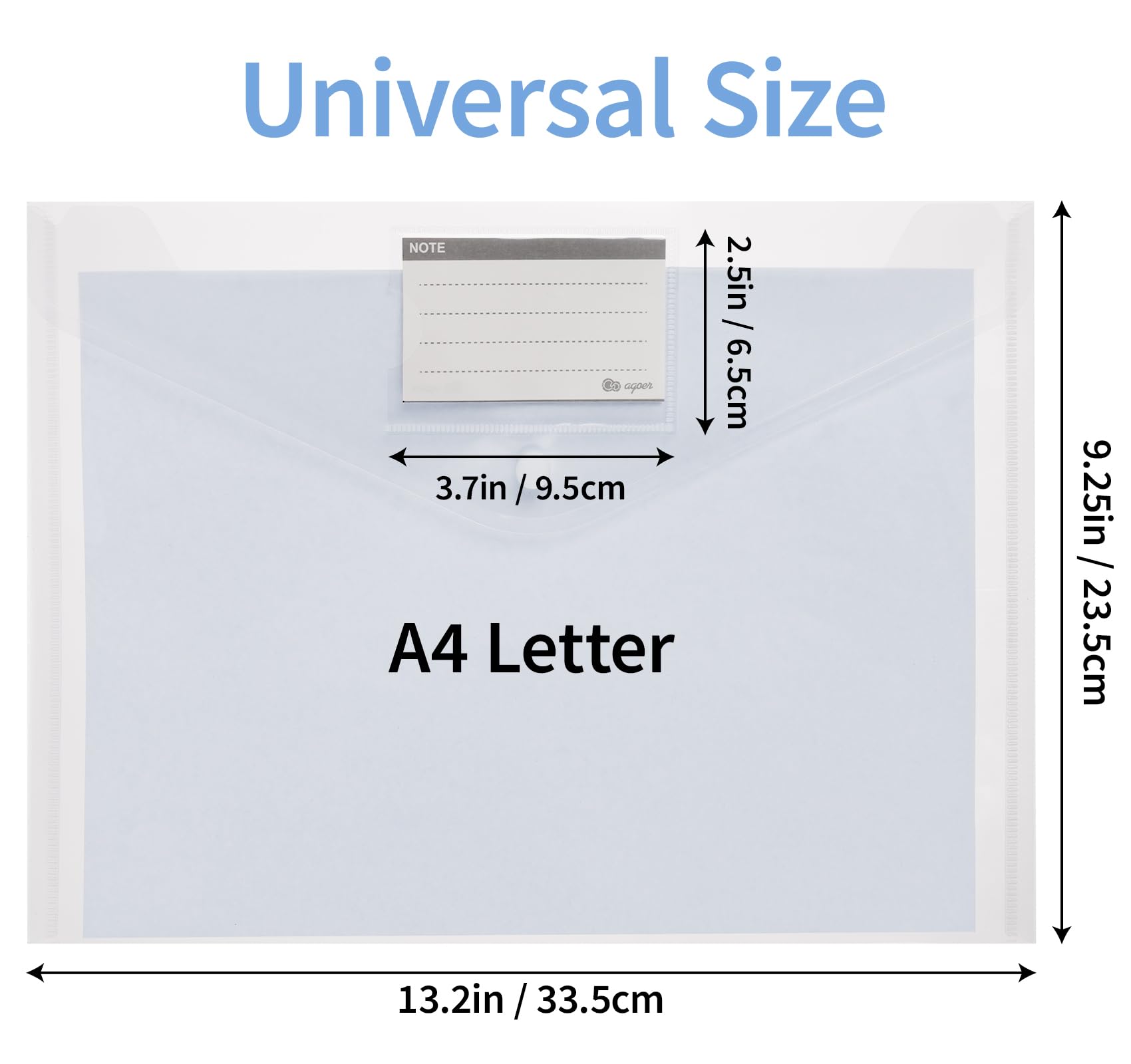 48pcs A4 & Letter Size Plastic Envelopes with Snap Button - Waterproof Document File Folders with Label Pocket - Clear Poly Envelopes for Office, School, Home Organization & Document Storage (Transparent) - Perfect for Filing, Mailing & Organizing Important Papers