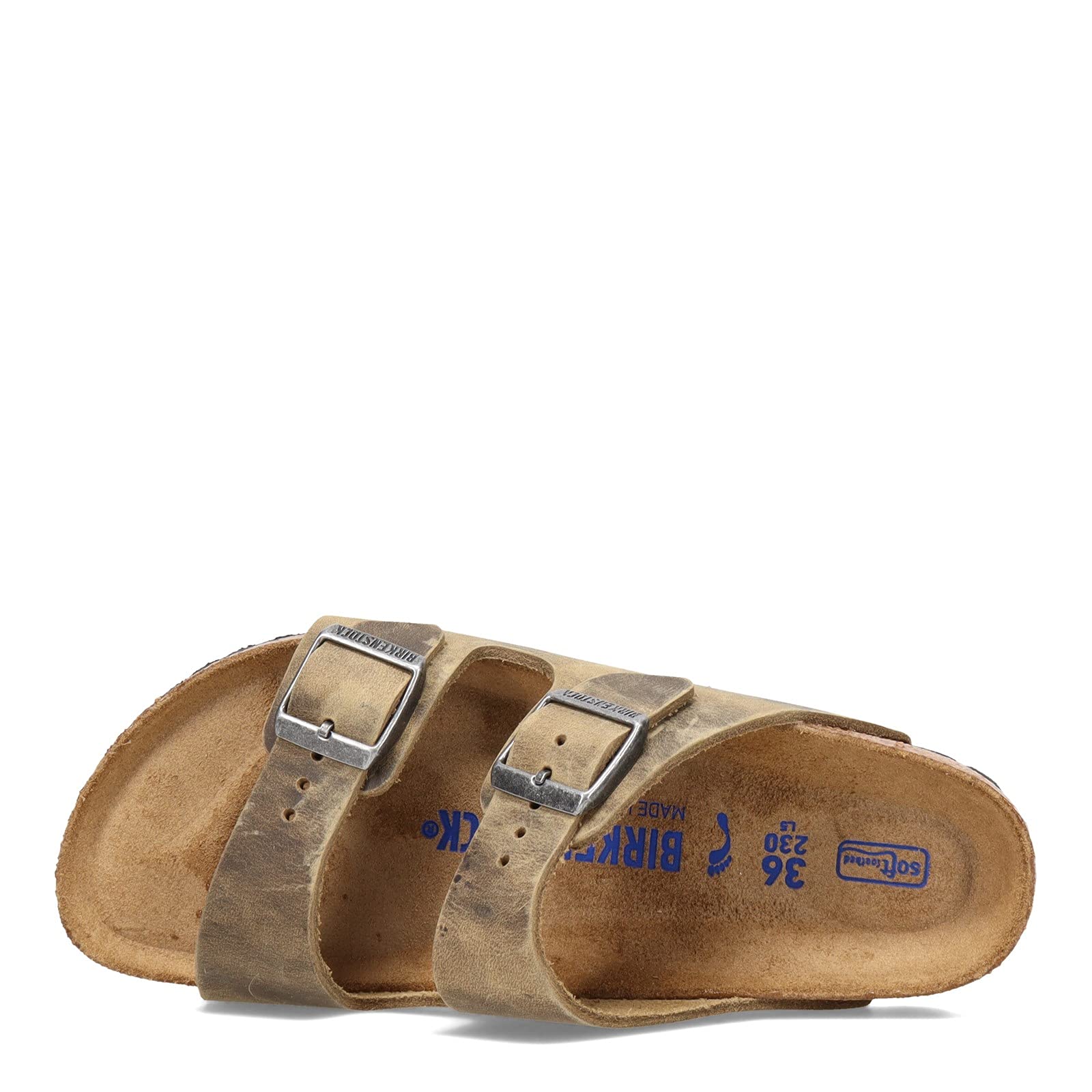 Birkenstock Women's Arizona SFB Iron Oil Leather Slides - Comfortable Sandals for Casual Wear, Beach & Summer Outfits