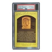 Charlie Gehringer Autographed 4x6 Detroit Tigers Hall of Fame Plaque Card with PSA/DNA Certification #85025749 - Perfect for Baseball Memorabilia Collectors and Tigers Fans Display