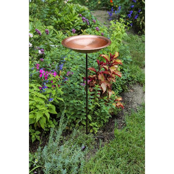 Handmade Hammered Solid Copper Birdbath for Garden - Outdoor Decorative Bird Bath with Rustic Patina Finish - Perfect for Attracting Birds to Your Backyard, Patio or Garden Decor