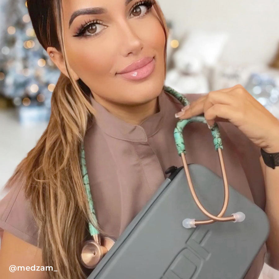 ProCardial® Titanium Cardiology Stethoscope - Turquoise & Rose Gold | Premium Medical Stethoscope for Doctors, Nurses & Healthcare Professionals | Ideal for Cardiac Exams, Patient Monitoring & Clinical Use