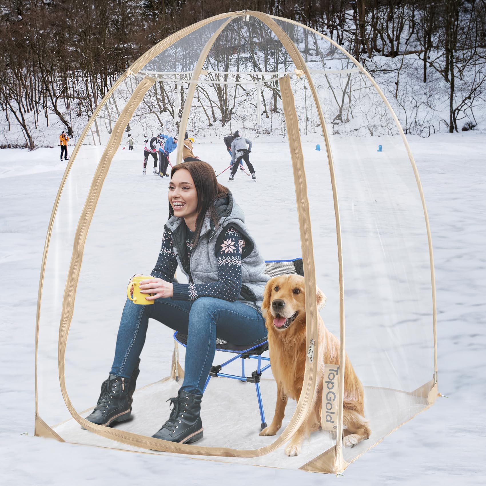 **Weatherproof Clear Bubble Tent - Portable Pop-Up Igloo Tent for Outdoor Sports, Soccer, and Winter Camping | Cold Weather Shelter for Backyard, Beach, and Picnics**