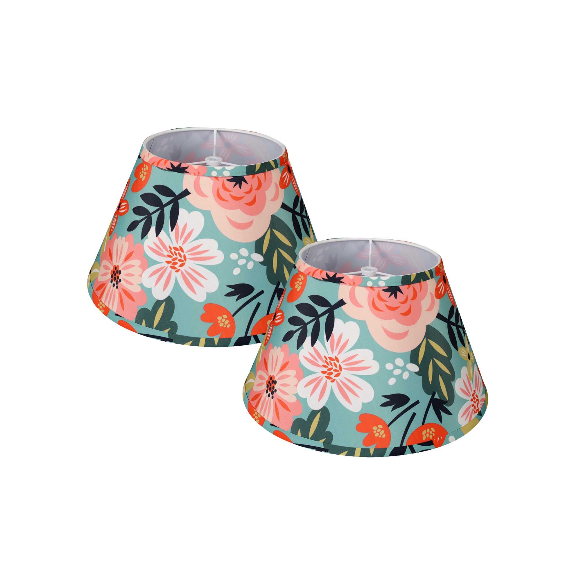 Empire Style Round Lamp Shade Set of 2 - 7x13x7.8 Inches - Carro Home Collection Limited Edition - Perfect for Living Room, Bedroom & Dining Room Lighting Decor