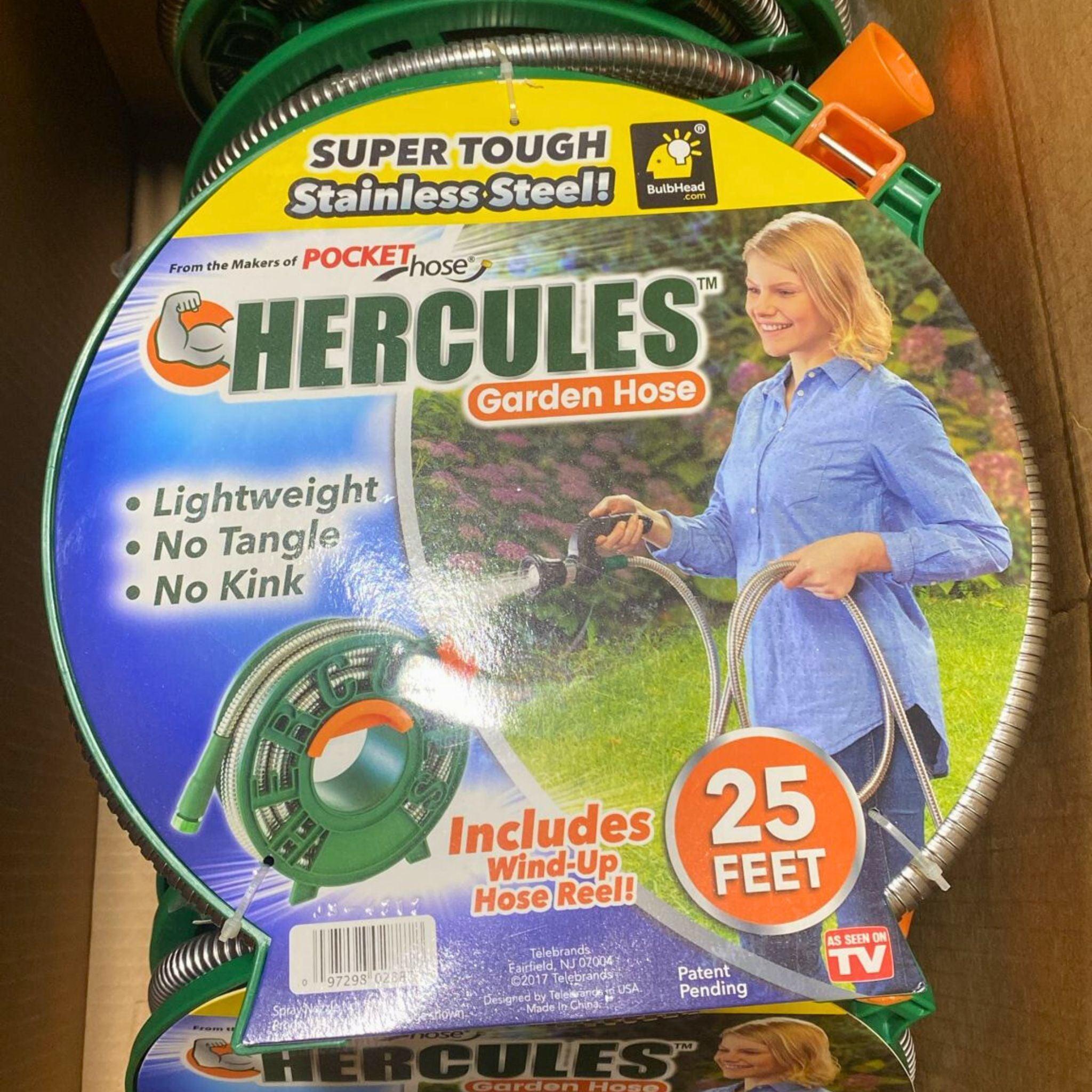 Hercules Super Tough Stainless Steel Garden Hose - Lightweight & Durable (12 Pack) for Lawn Care, Car Washing, and Outdoor Watering