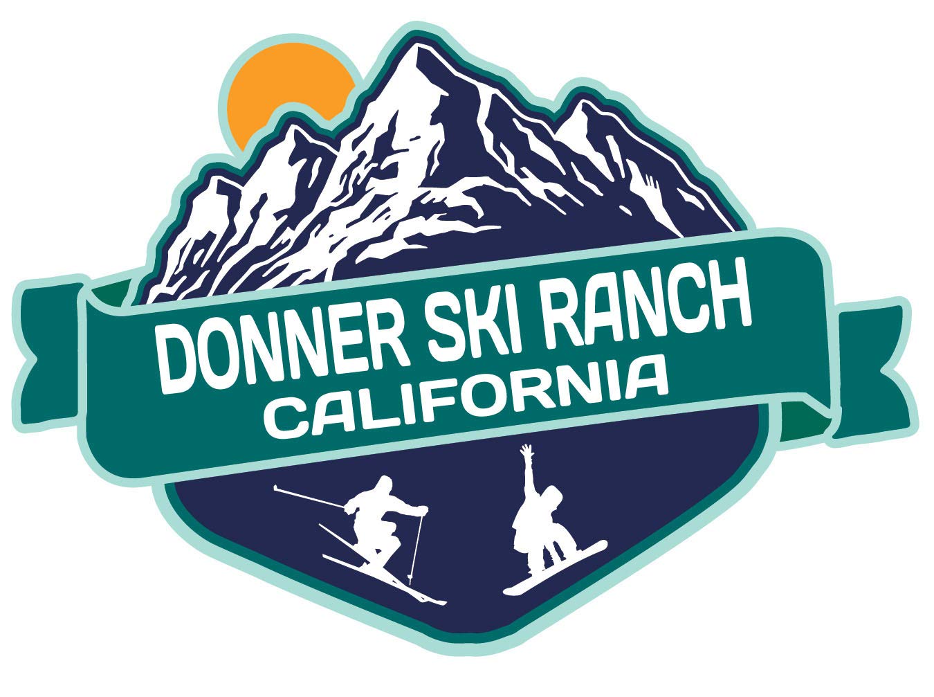 Donner Ski Ranch California Souvenir - 4 Inch Vinyl Decal Sticker Set (4-Pack) - Mountain Design for Ski Lovers | Perfect for Laptops, Water Bottles & Snowboards