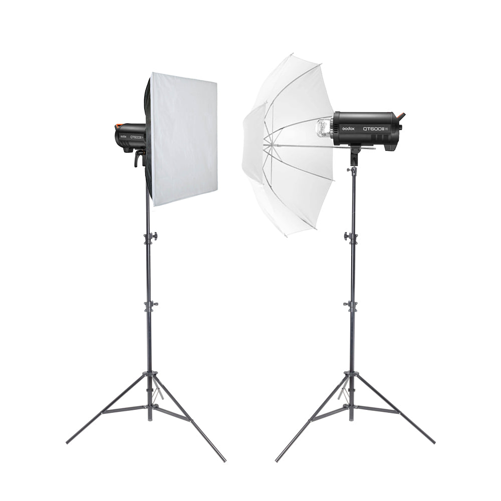 GODOX QT600IIIM High-Speed Studio Flash Head Twin Lighting Kit for Professional Photography & Portrait Shooting
