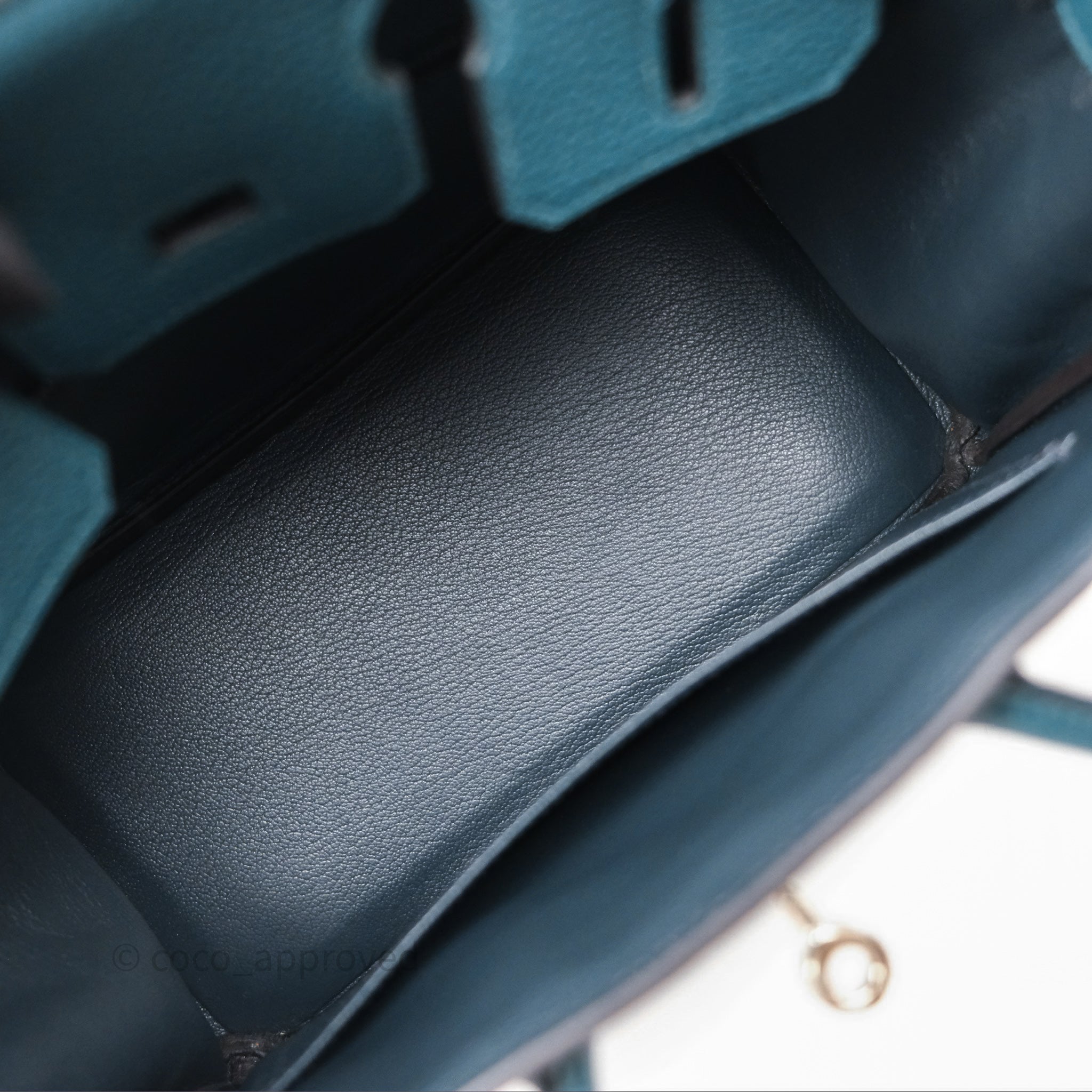 Luxury Hermès Birkin 25 Handbag - Vert Bosphore W0 / Bleu Océan Z7 Togo Leather with Palladium Hardware | Perfect for Work, Travel & Special Occasions