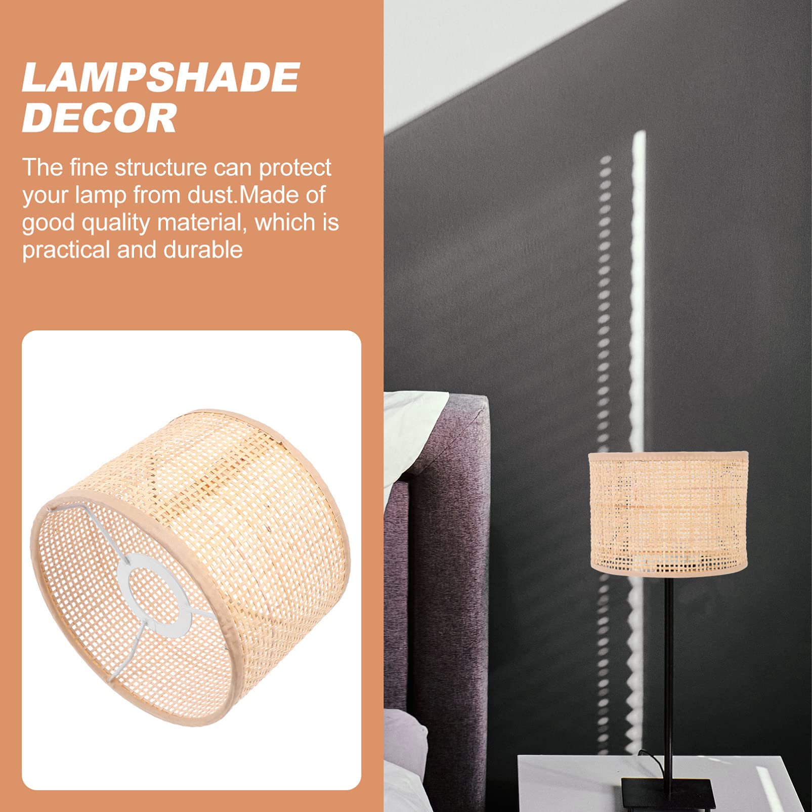 1pc Handwoven Rattan Lampshade - Unique Woven Light Shade for DIY Home Decor, Boho Style Ceiling or Table Lamp Cover - Perfect for Living Room, Bedroom, or Patio Lighting
