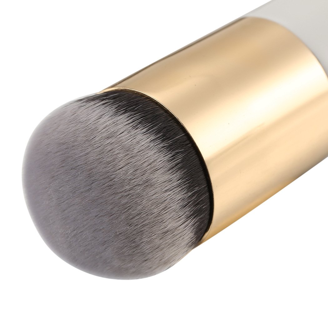 Ladista Chubby Pier Foundation Makeup Brush - Synthetic Fiber BB Cream Concealer & Powder Brush Set (Golden & White) for Flawless Makeup Application - Perfect for Daily Use, Travel & Professional Makeup Kits