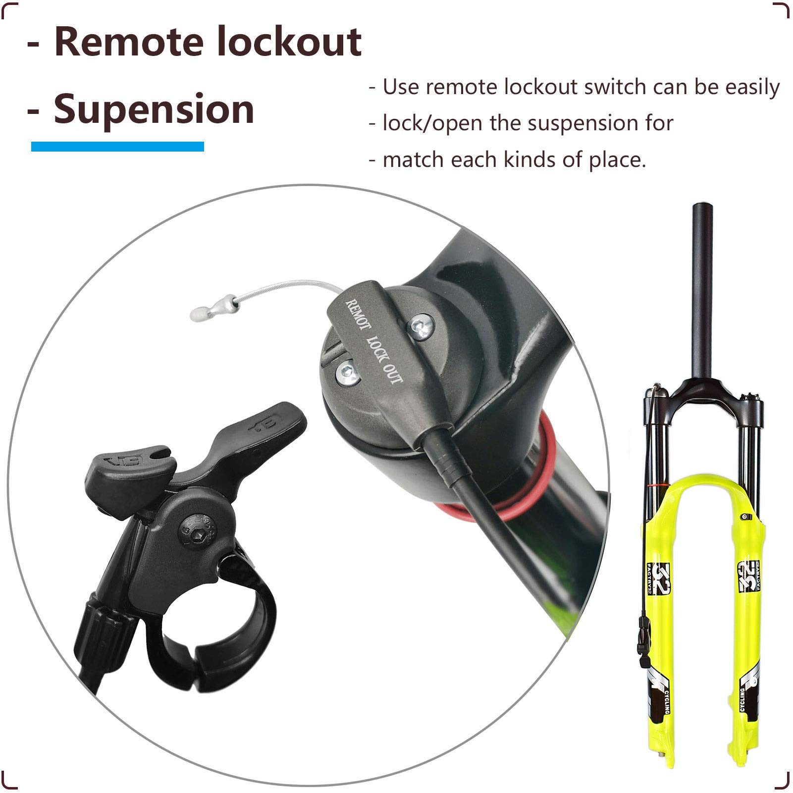 Premium Mountain Bike Air Fork - 26/27.5/29 Inch Magnesium Alloy Suspension Fork with 120mm Travel - Compatible with 1.5-2.45