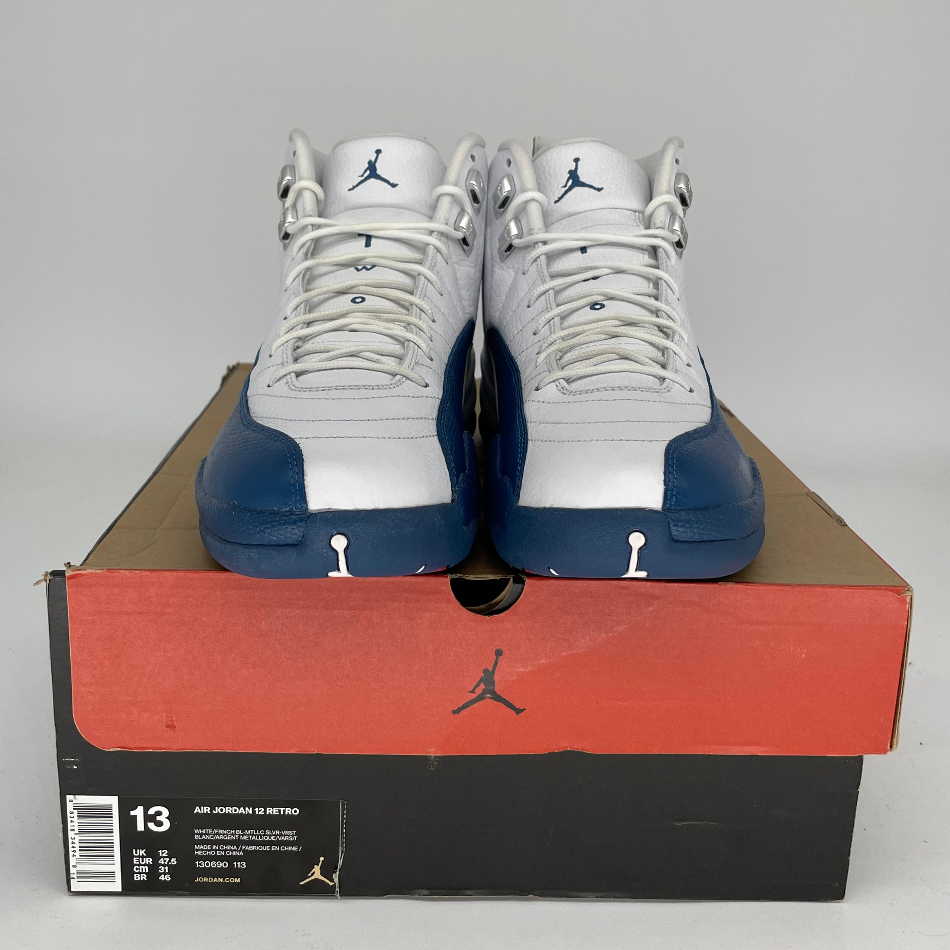 Original Air Jordan 12 Retro 'French Blue' Men's Basketball Shoes Size 13 (130690-113) - Perfect for Sneaker Collectors & Court Performance
