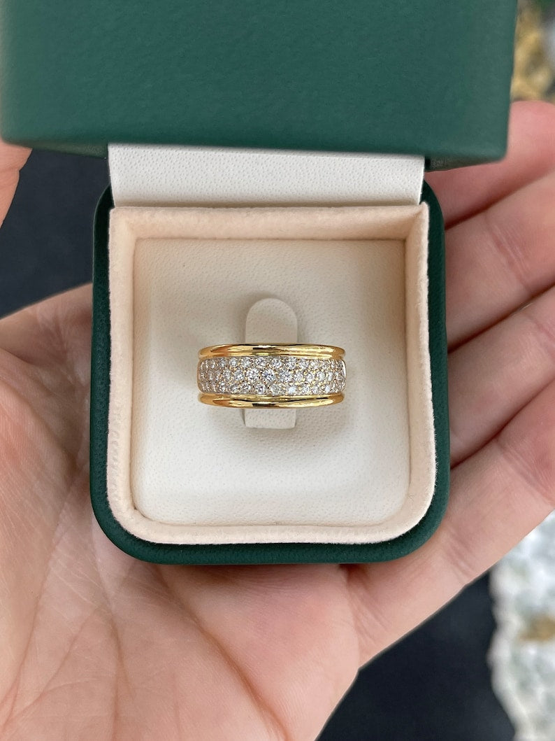 0.50tcw 18K Yellow Gold Round Brilliant Cut Diamond Cluster Ring for Men & Women - Perfect for Engagement, Wedding, Anniversary & Everyday Wear
