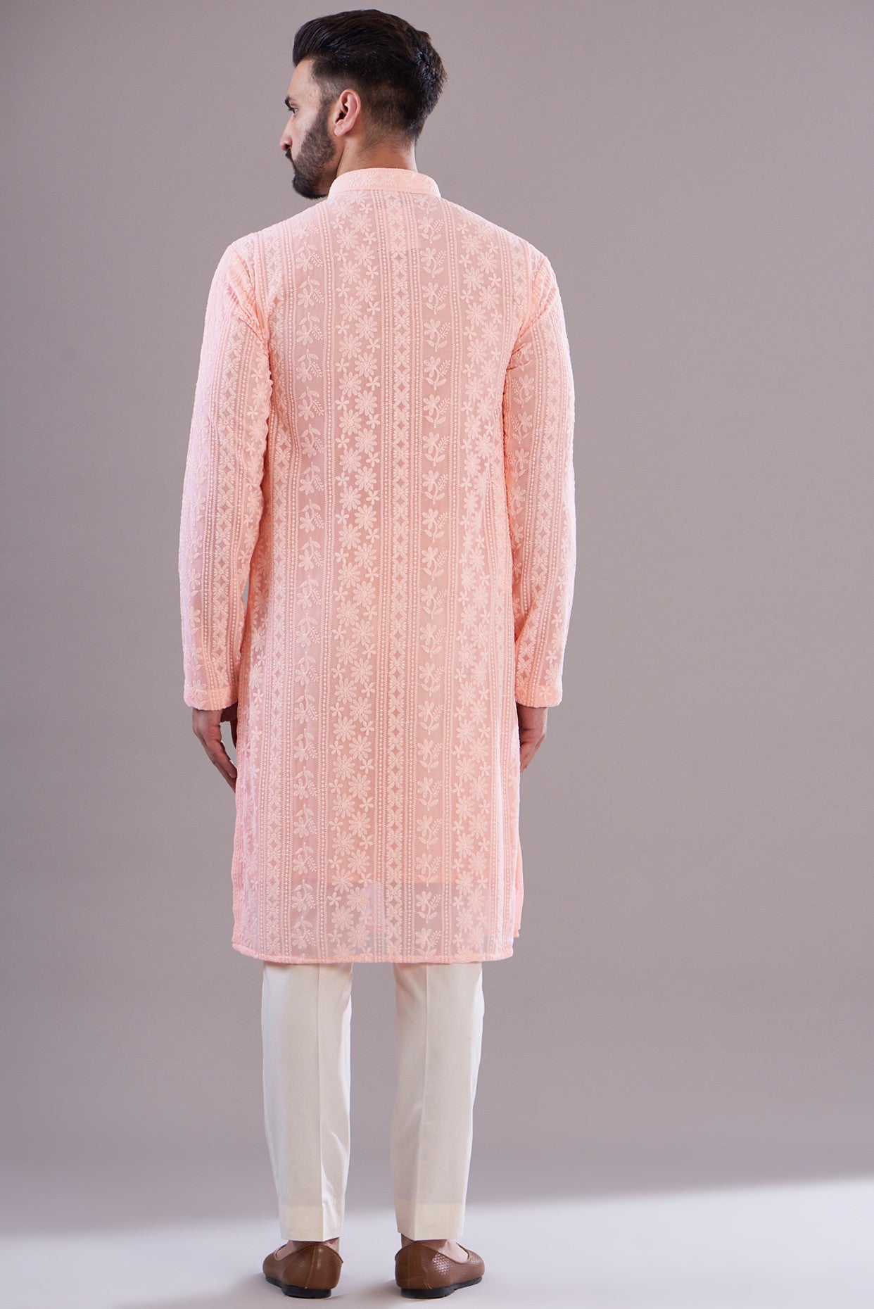 Pastel Powder Pink Kurta for Women - Soft Cotton Embroidered Tunic Top - Perfect for Casual Wear, Festivals & Boho Outfits