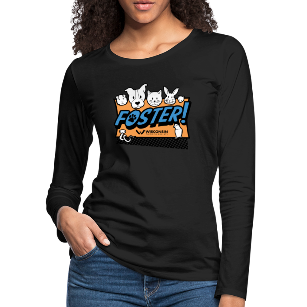 Foster Logo Contoured Premium Long Sleeve T-Shirt for Men - Soft Cotton Comfort Fit Casual Shirt for Everyday Wear, Work & Outings