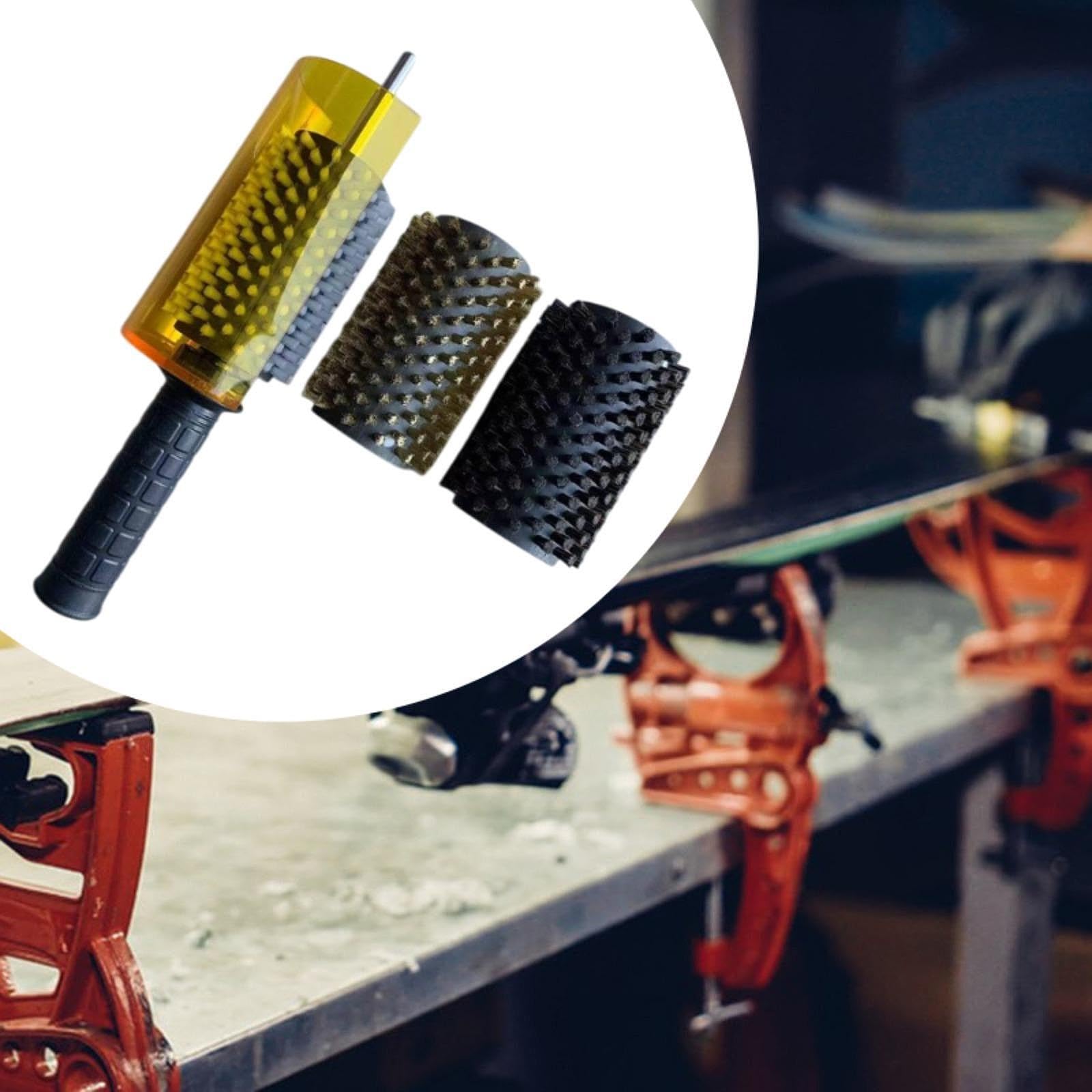 Premium Snowboard Wax Brush Kit with Ergonomic Shaft Handle Cover - Efficient Ski Wax Brushes for Smooth Glide - Perfect for Winter Sports & Ski Maintenance