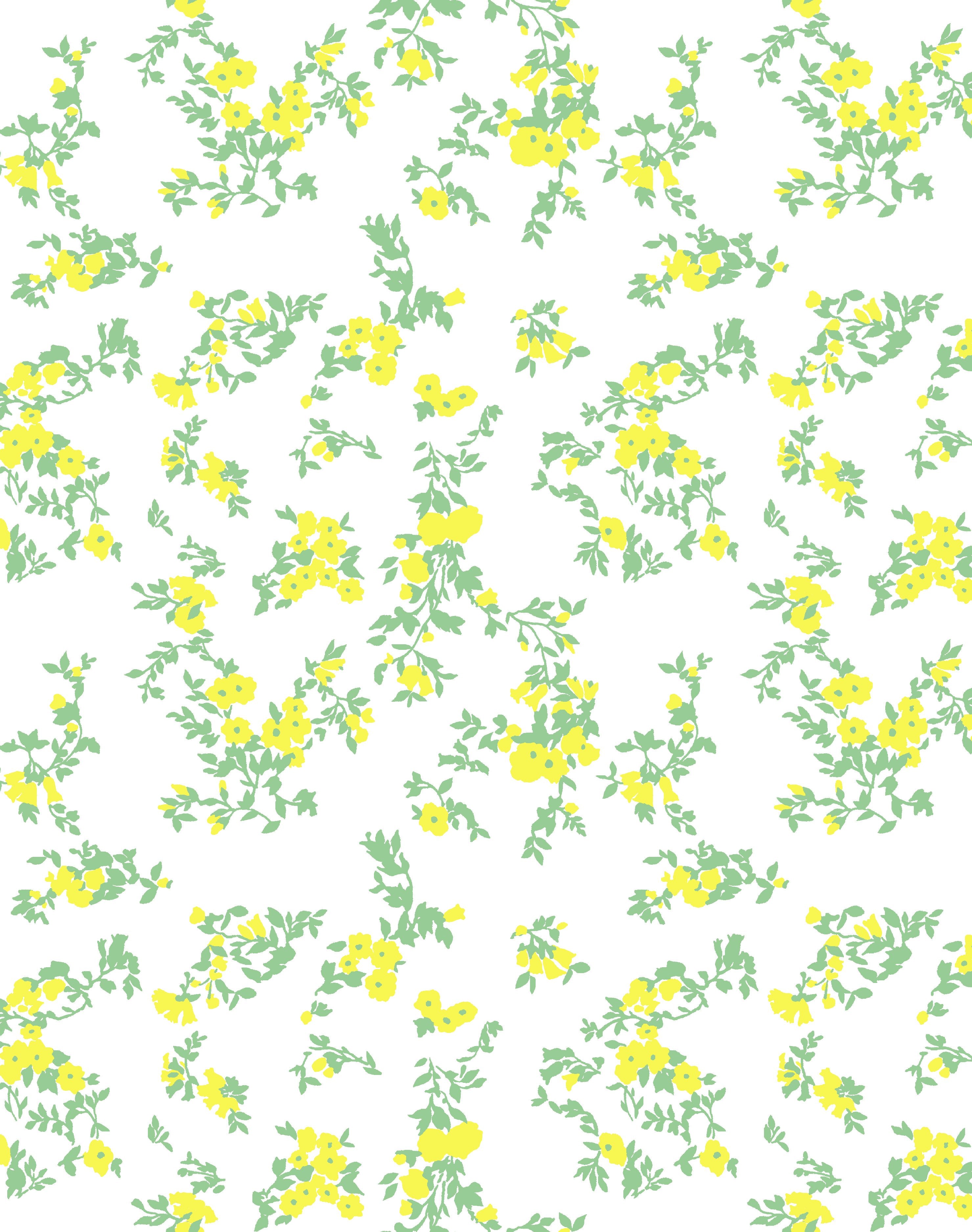 Clare V. Françoise Floral Wallpaper in Yellow & Spring Green - Perfect for Living Room, Bedroom, and Nursery Decor
