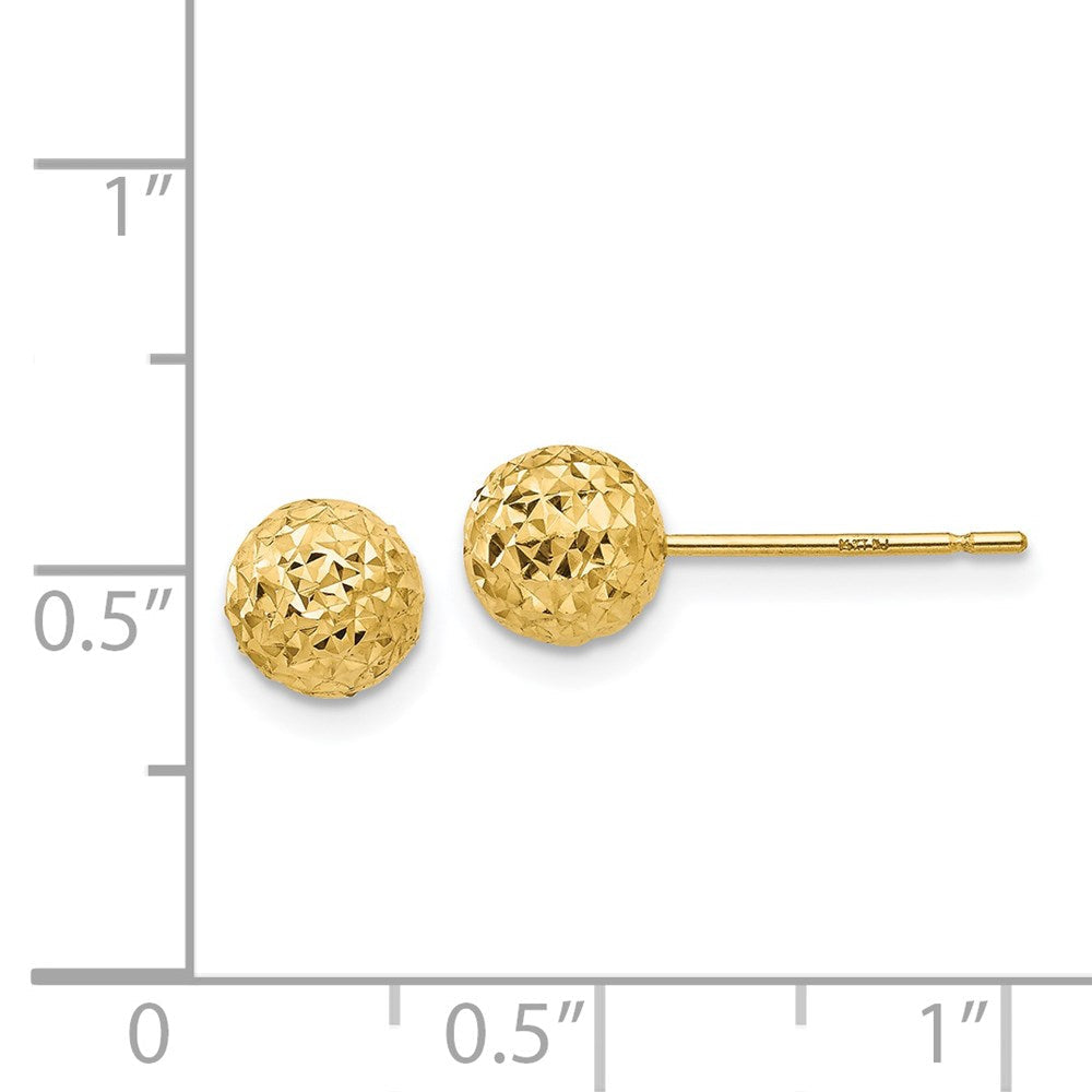Gold Diamond Cut Ball Post Earrings TL907 - Elegant Stud Earrings for Women, Hypoallergenic 14K Gold Plated Jewelry, Perfect Gift for Birthday, Anniversary & Valentine's Day