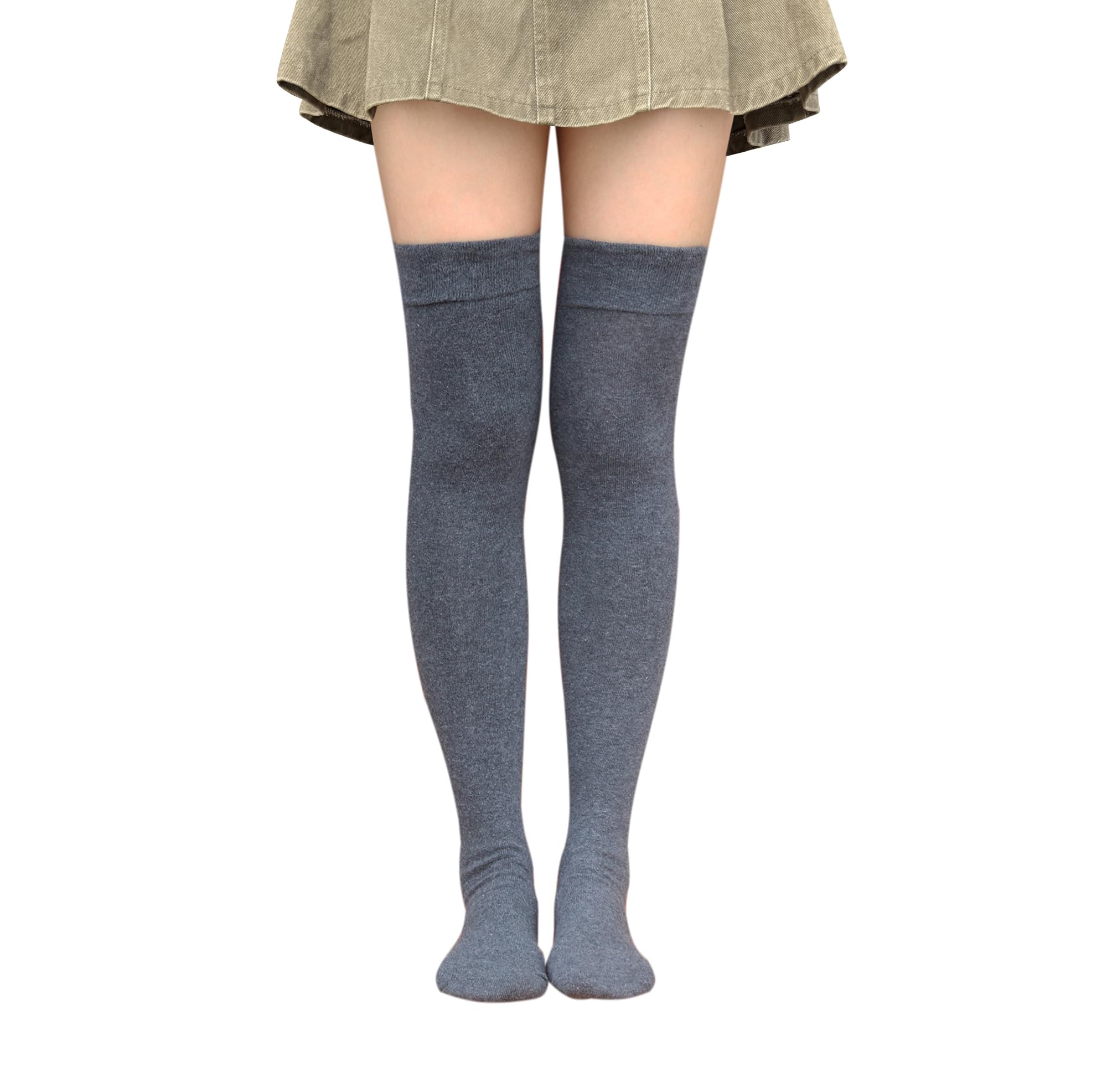 Bestjybt Women's Thigh High Socks - Cotton Warm Over The Knee Socks, Long Knee High Boot Stockings & Leg Warmers for Winter, Fashion & Outfit Accessories