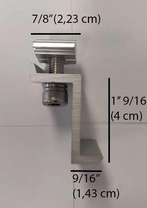 Elios 40mm Anodized Aluminum Solar End Clamp - Durable Mounting Bracket for Solar Panels, Roof Installation, RV & Off-Grid Systems
