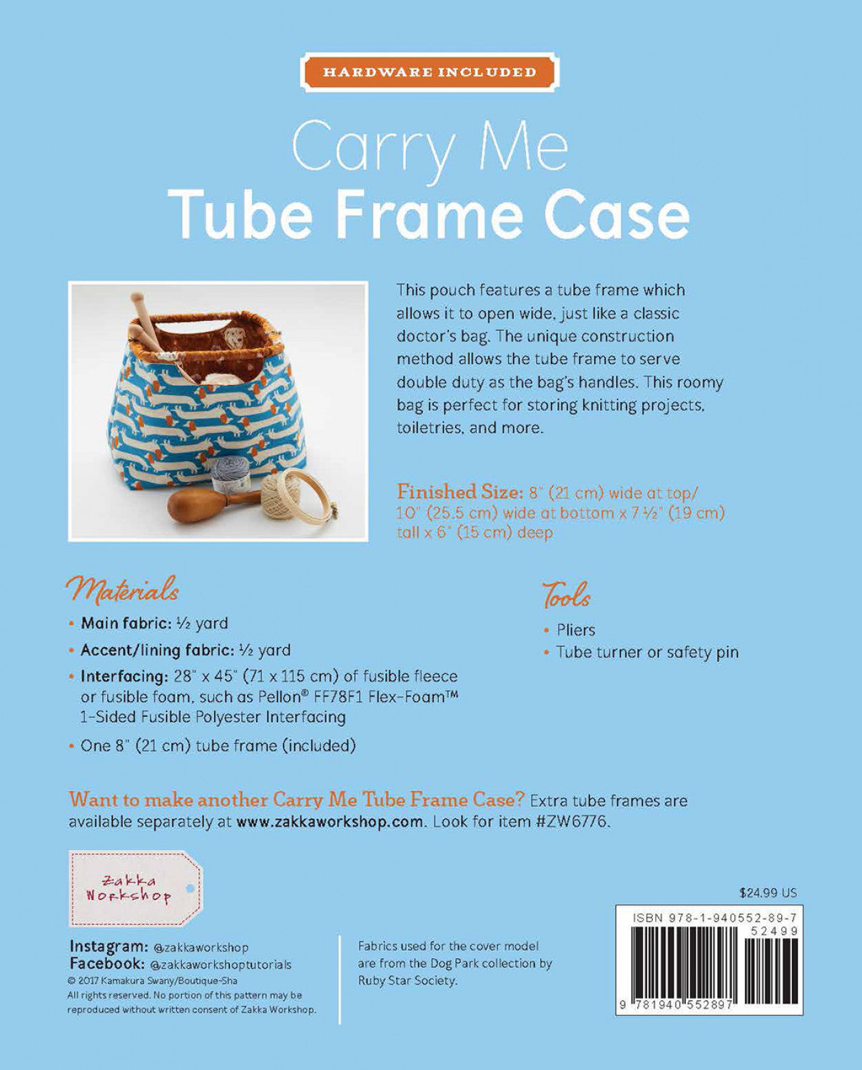 PATTERN Carry Me Tube Frame Case with Hardware Kit - Durable Protective Cover for Musical Instruments, Perfect for Guitar, Violin, and Ukulele Storage & Transport