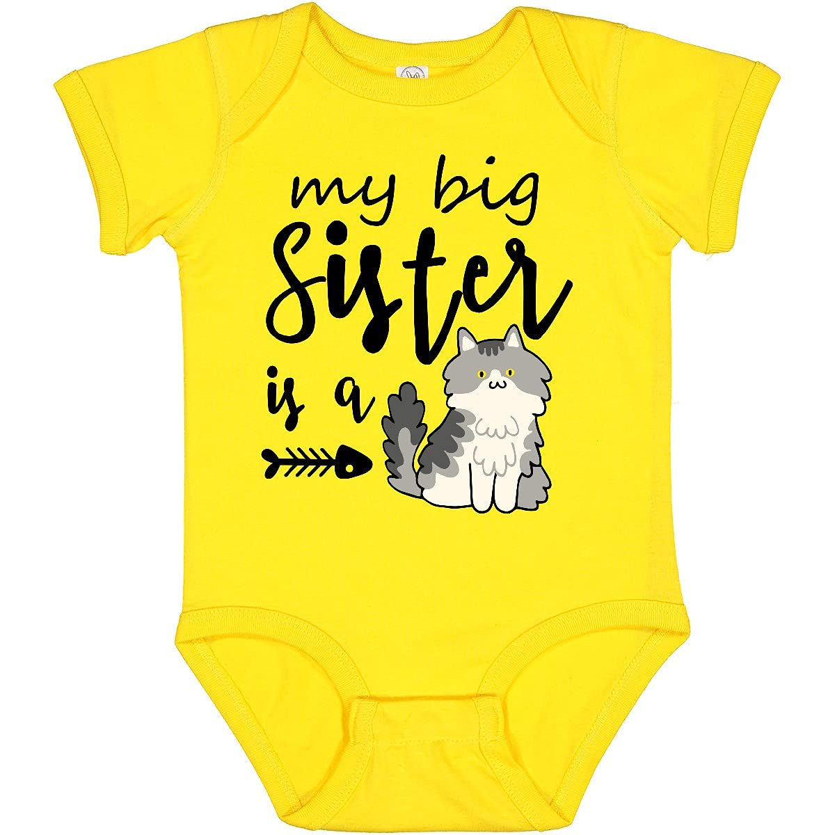 Inktastic My Big Sister is a Cat Baby Bodysuit - Adorable Sibling Matching Outfit for Newborns & Infants - Perfect for Family Photos, Birthdays & Special Occasions