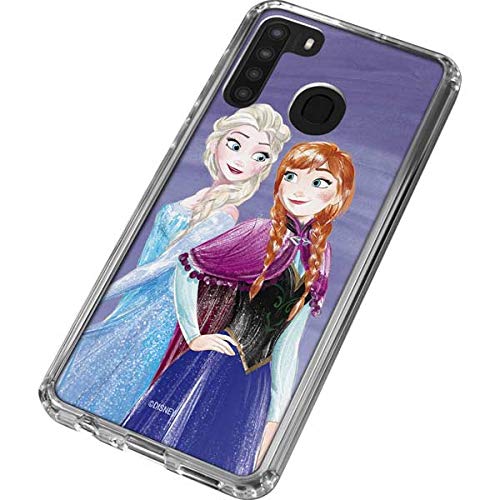 Official Disney Frozen Elsa & Anna Sisters Clear Phone Case for Samsung Galaxy A21 - Protective Slim Fit Cover with Premium Art Design - Perfect for Disney Fans, Kids & Gift Giving