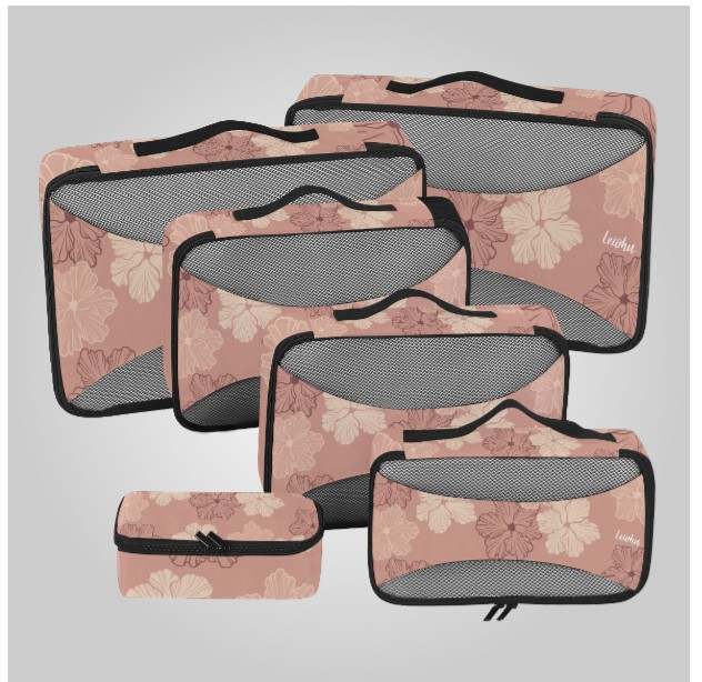 Pink Kou Packing Cubes Set - 4-Piece Travel Organizers for Luggage & Suitcases - Lightweight & Durable Compression Bags - Perfect for Vacation, Business Trips & Weekend Getaways