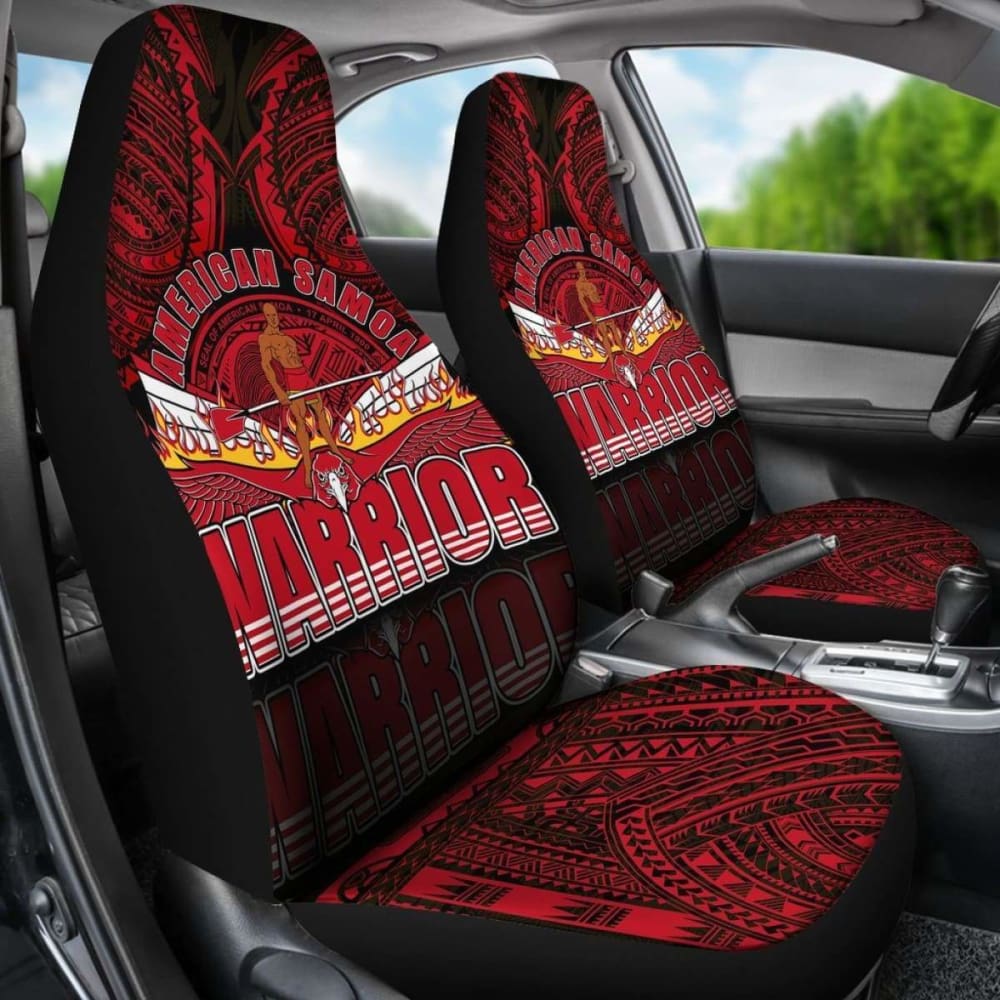 Premium American Samoa Car Seat Covers - Authentic Polynesian Warrior Patterns (Model 105905) | Durable Protection for Cars, Trucks & SUVs | Ideal for Travel, Commuting & Tropical-Themed Vehicles