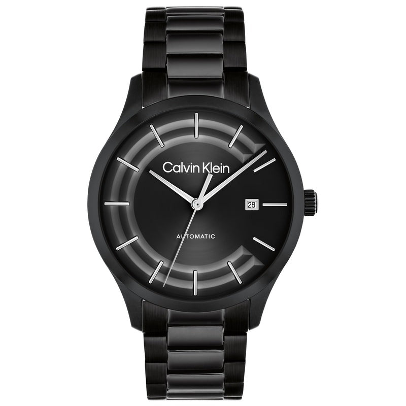 Calvin Klein Iconic Automatic Black Steel Watch 25300023 for Men - Stylish & Durable Timepiece for Business, Casual & Formal Occasions
