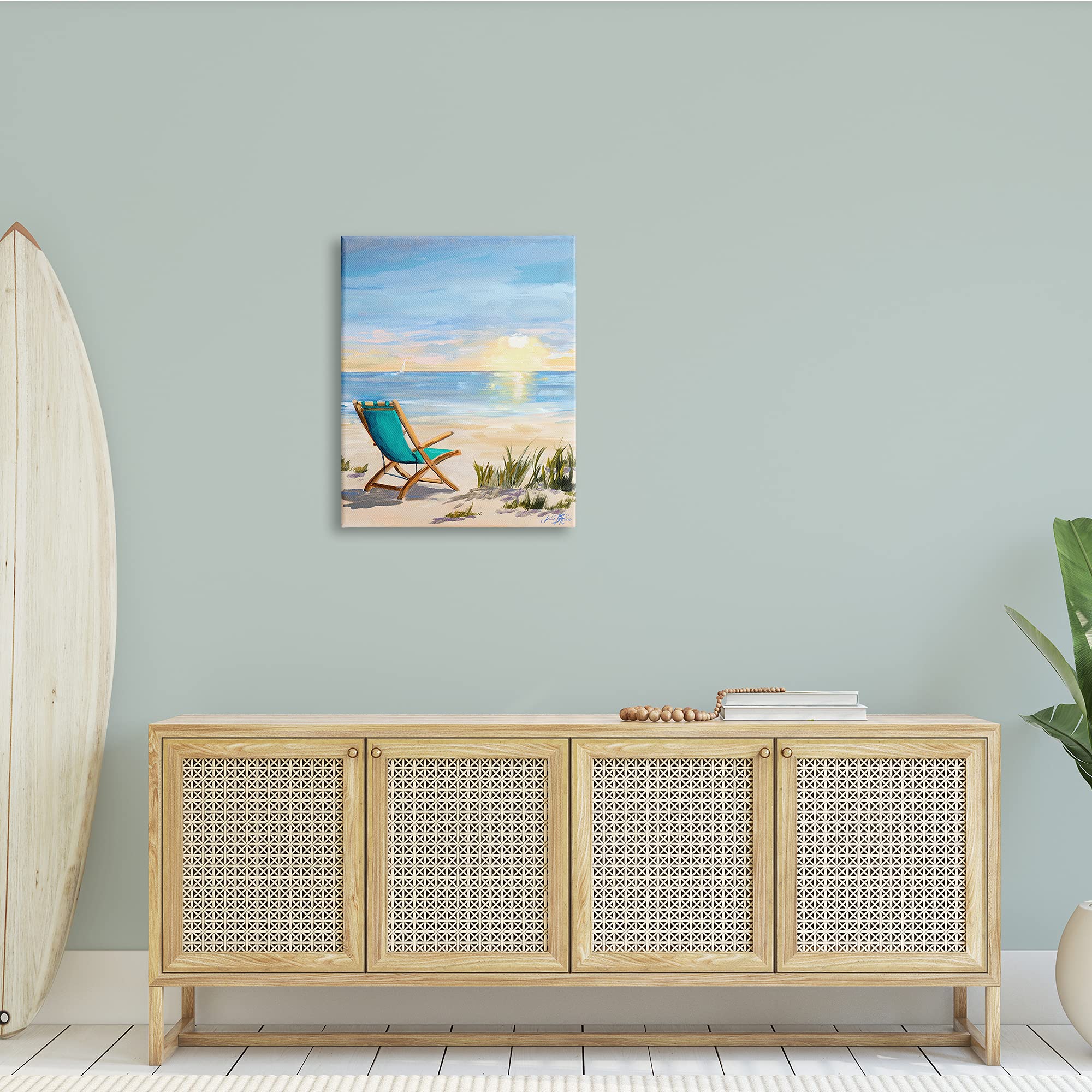 Stupell Industries Sunset Beach Folding Chair Canvas Wall Art - 24