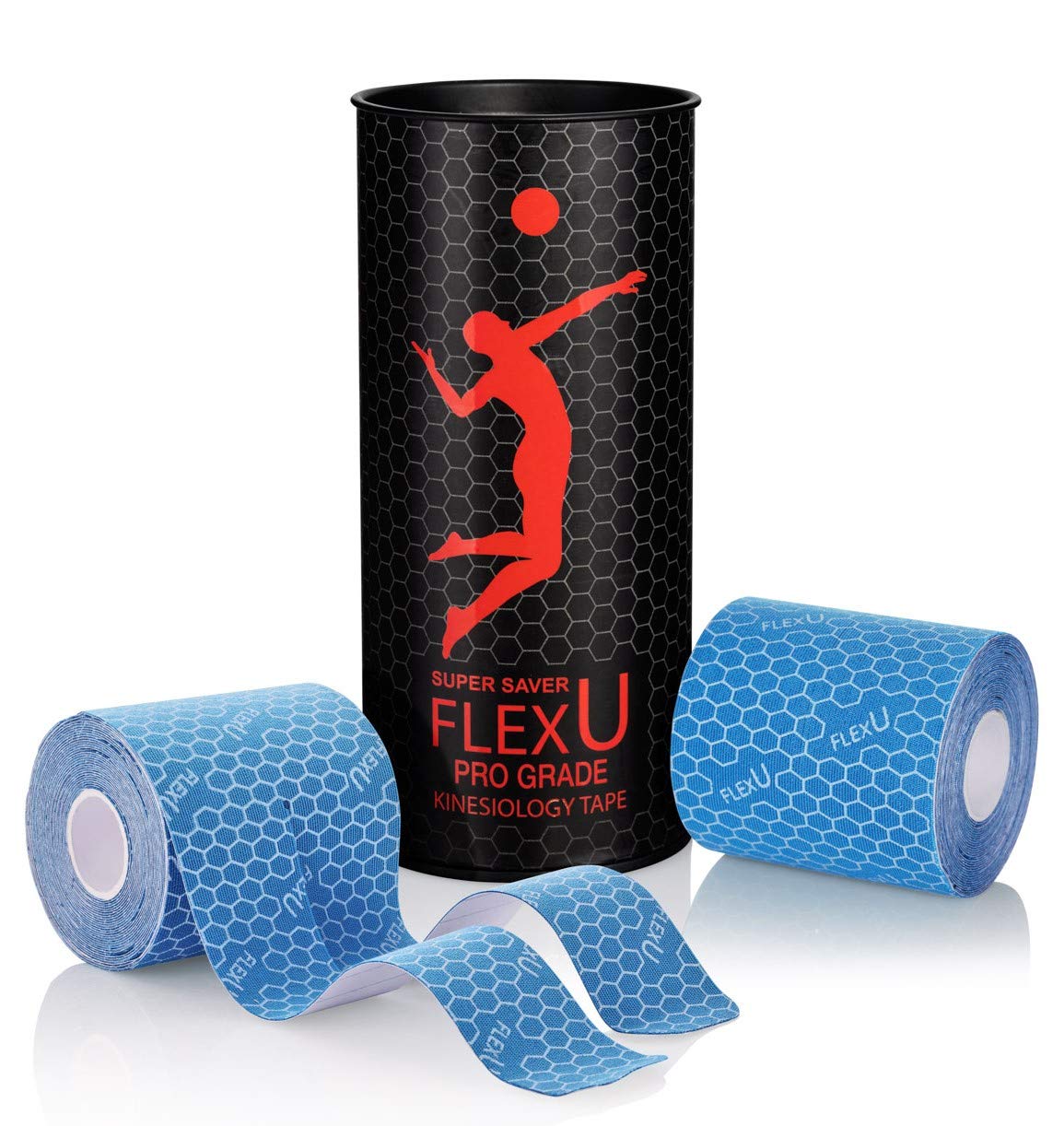 FlexU Kinesiology Tape - 40 Extra-Wide Pre-Cut Y-Shape Strips (3