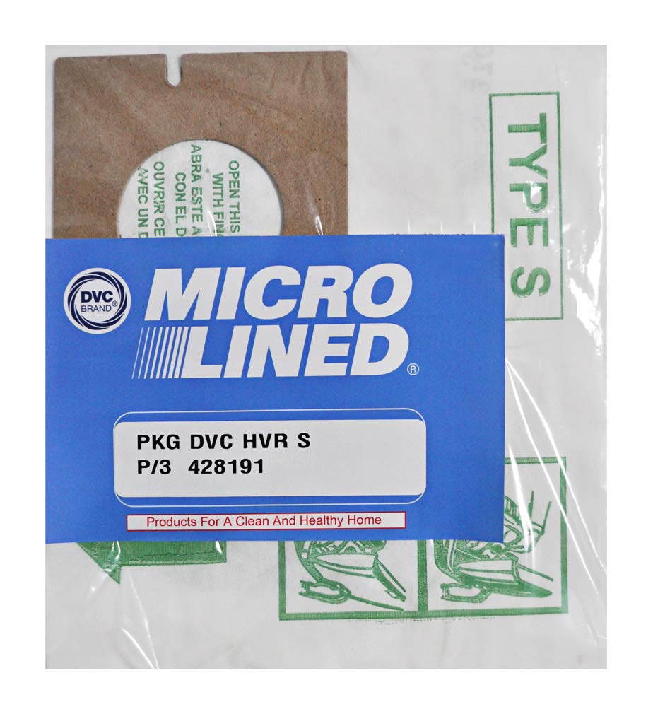 Hoover Type S Canister Vacuum Cleaner Bags - 3 Pack | DVC Replacement Brand | Compatible with Hoover Futura & Spectrum Canister Vacuums | Perfect for Home Cleaning, Pet Hair Removal & Allergen Control
