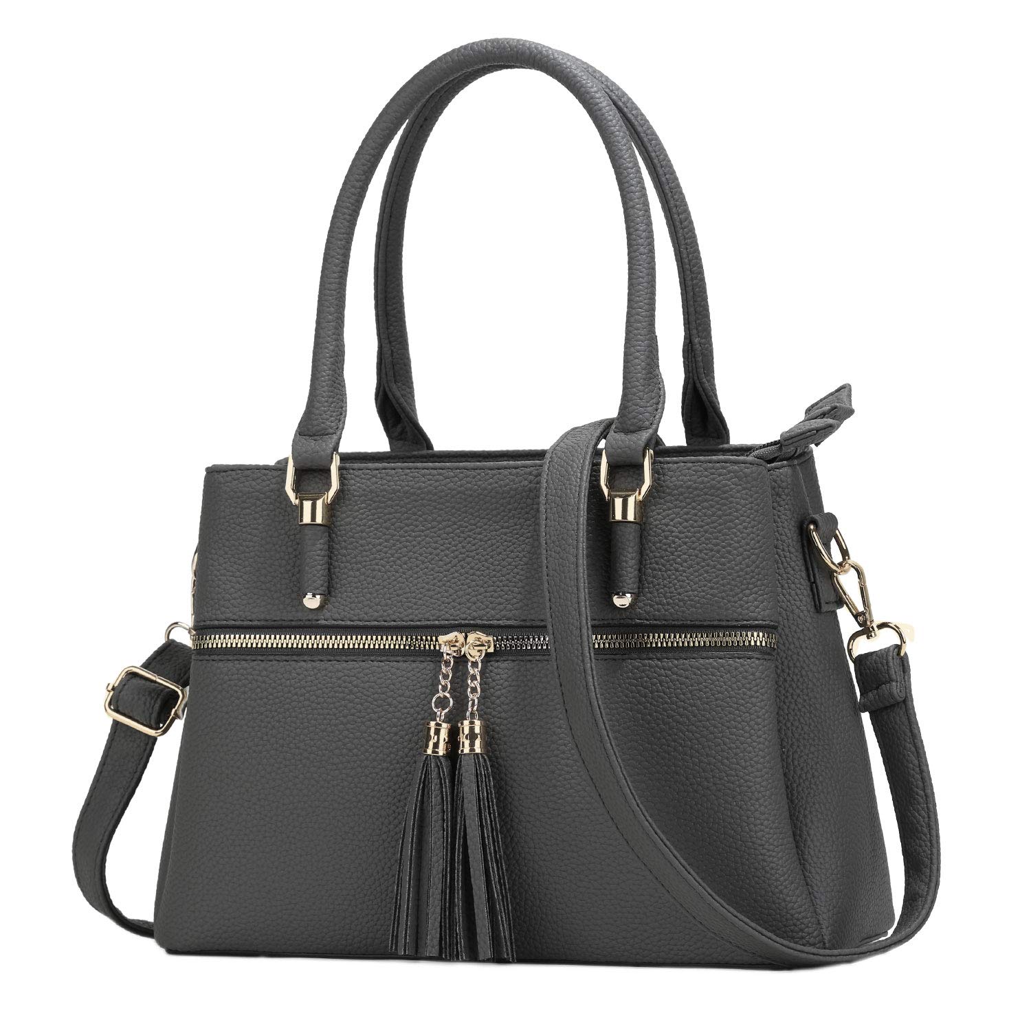 KKXIU Women's Leather Crossbody Bag with Zipper Pockets - Stylish Satchel Shoulder Purse for Work, Travel & Everyday Use
